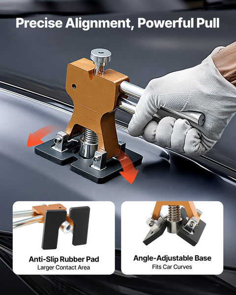 Vevor Dent Puller Kit 61 Pcs Paintless Removal With Golden Lifter Slide Hammer T Bar Glue Gun Auto Body Hail Damage Repair Remover Tools For Car Refri