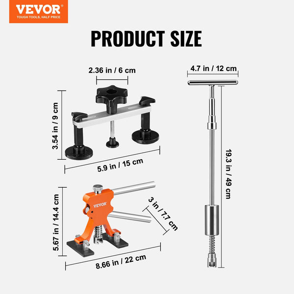 Vevor 69 Pcs Dent Repair Kit Auto Car Body Paintless Removal Tool Golden Lifter Bridge Puller Slide Hammer For Automobile Washing Machine Refrigerator