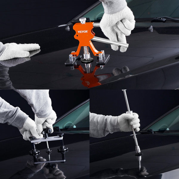 Vevor 69 Pcs Dent Repair Kit Auto Car Body Paintless Removal Tool Golden Lifter Bridge Puller Slide Hammer For Automobile Washing Machine Refrigerator