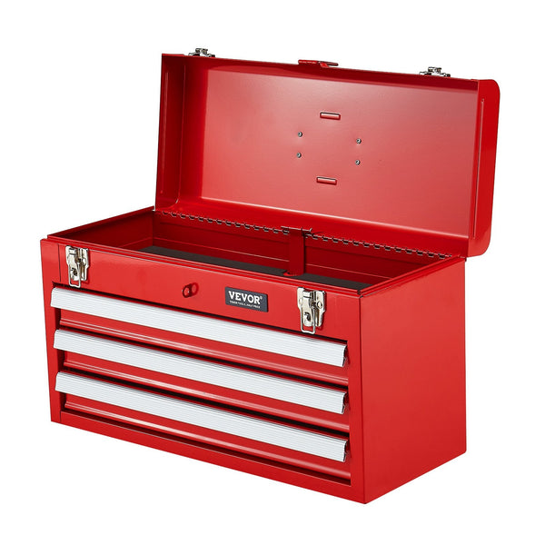 Tool Box 520 Mm Portable Metal 3 Drawers Organizer Red Tool Boxes