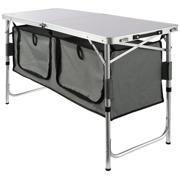 Vevor Camping Kitchen Table Quick Set Up Folding With A Carrying Bag 3 Adjustable Heights Mdf Ideal For Outdoor Picnics Bbqs Rv Traveling Camping Tabl