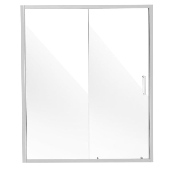 Vevor Semi Framelessshower Door 57.7 59"X 70"Sgcc Tempered Glass 1/4"Chrome Shower Doors