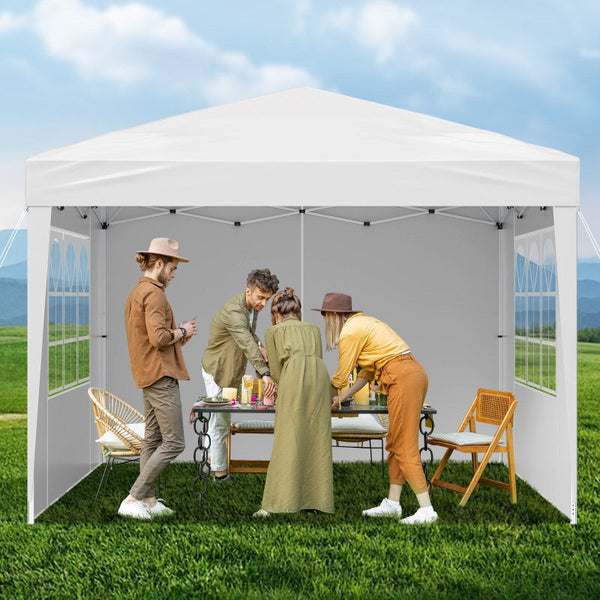 Vevor Pop Up Canopy 2.95 X M Instant Portable Gazebo With 3 Sidewalls & Ventilated Windows Height Adjustable Pop Up Outdoor Shelter Tent For Events Pa