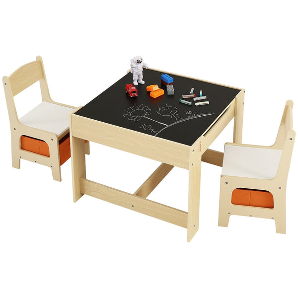 Vevor Kids Table And Chair Set Wooden Activity With Storage Space & Boxes Kids Play Table & Chair Sets