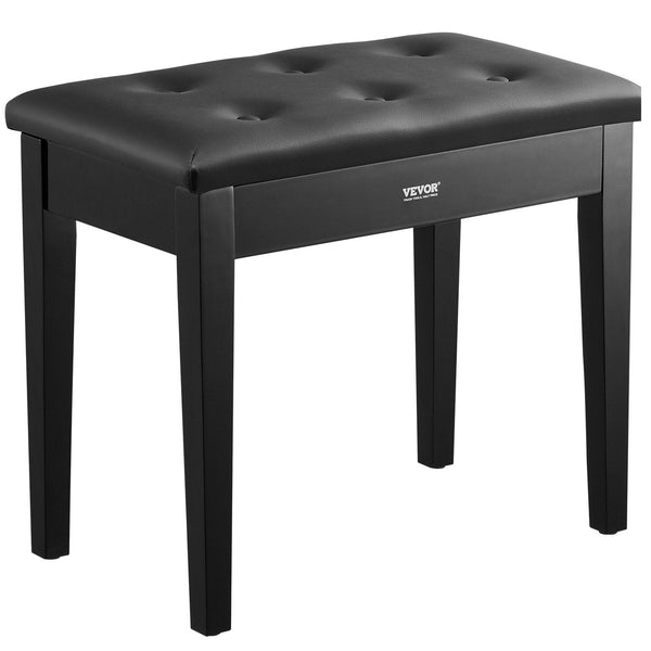 Vevor Piano Bench 22" X 13.78" 19" Keyboard Chair With High Density Padded Cushion Storage Compartment For Music Books Wooden Bookcase Stool Seat Vani