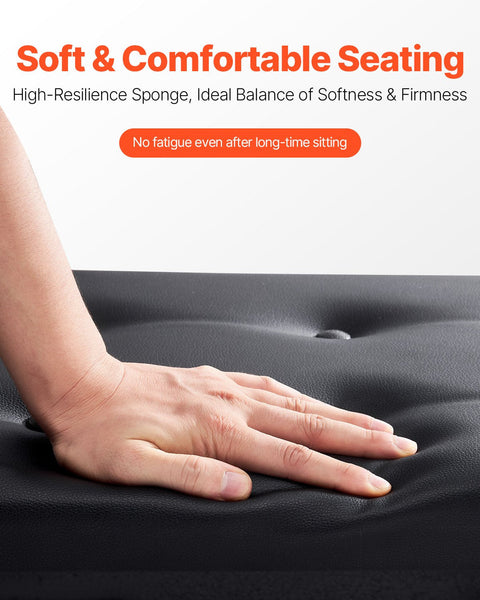 Vevor Piano Bench 22" X 13.78" 19" Keyboard Chair With High Density Padded Cushion Storage Compartment For Music Books Wooden Bookcase Stool Seat Vani