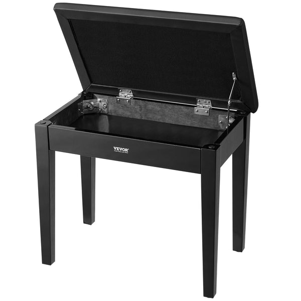 Vevor Piano Bench 22" X 13.78" 19" Keyboard Chair With High Density Padded Cushion Storage Compartment For Music Books Wooden Bookcase Stool Seat Vani