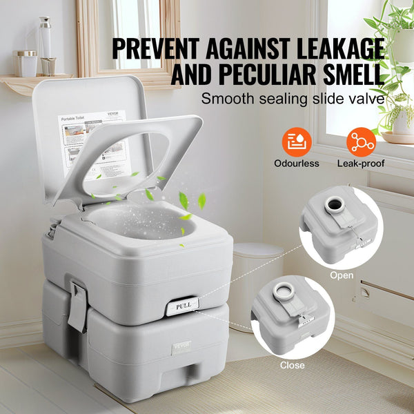 Toilet For Camping Potty With Carry Bag 5.3 Gal Waste Tank & 3.2 Flush Push Button Pressurized Commode Leak Proof And Odourless Travel Portable Toilet