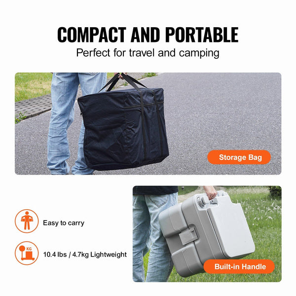 Toilet For Camping Potty With Carry Bag 5.3 Gal Waste Tank & 3.2 Flush Push Button Pressurized Commode Leak Proof And Odourless Travel Portable Toilet