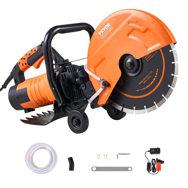 Vevor 30.48Cm Electric Concrete Saw Wet/Dry Cutter With Water Pump And Blade Concrete Saws