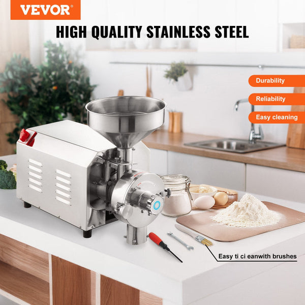 Vevor Grain Grind Mill Grinding Machine 2200W Food Processing Machinery Food Processors