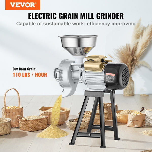 Vevor 3000W Electric Grain Grinder Corn Wheat Flour Cereal Mill Wet & Dry Grinders And Mulchers