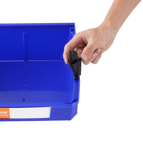 Vevor Plastic Storage Bin (276 Mm X 279 128 Mm) Hanging Stackable Organizer Blue/Red 6 Pack Heavy Duty Stacking Containers For Closet Kitchen Office P