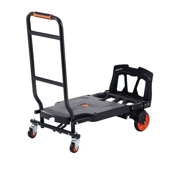 Vevor Aluminum Hand Truck 2 In 1 136 Kg Max Load Capacity Heavy Duty Industrial Convertible Folding And Dolly Utility Cart Converts From To Platform W