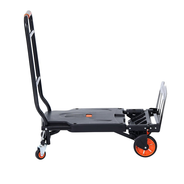Vevor Aluminum Hand Truck 2 In 1 136 Kg Max Load Capacity Heavy Duty Industrial Convertible Folding And Dolly Utility Cart Converts From To Platform W