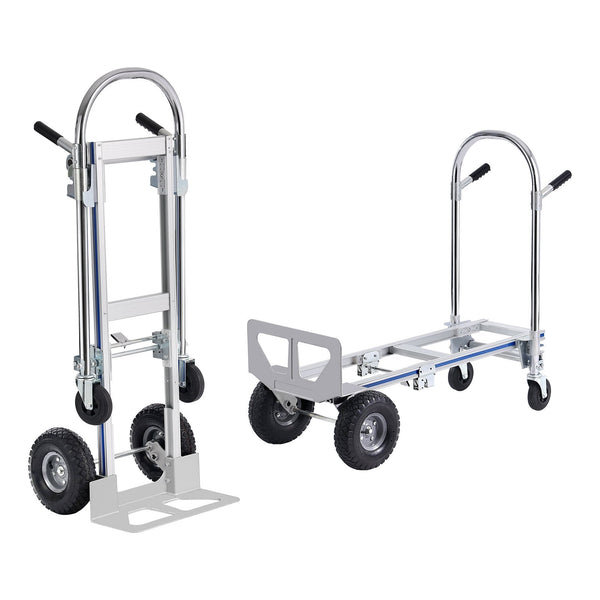 Aluminum Hand Truck 2 In 1 363 Kg Max Load Capacity Heavy Duty Industrial Convertible Folding And Dolly Utility Cart Converts From To Platform With Ru