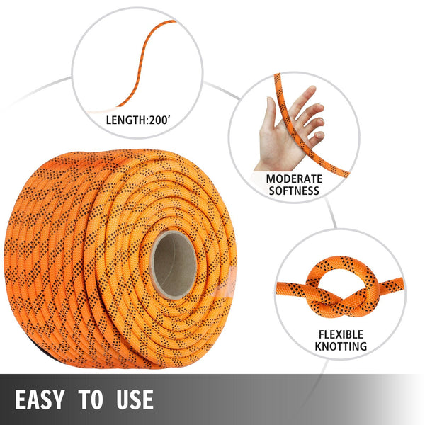 Vevor 1.43Cm Double Braid Polyester Rope 6096Cm Nylon Pulling 498.95Kg High Force Load Sailing Rope(1.43Cm 6096Cm) Other Building Materials