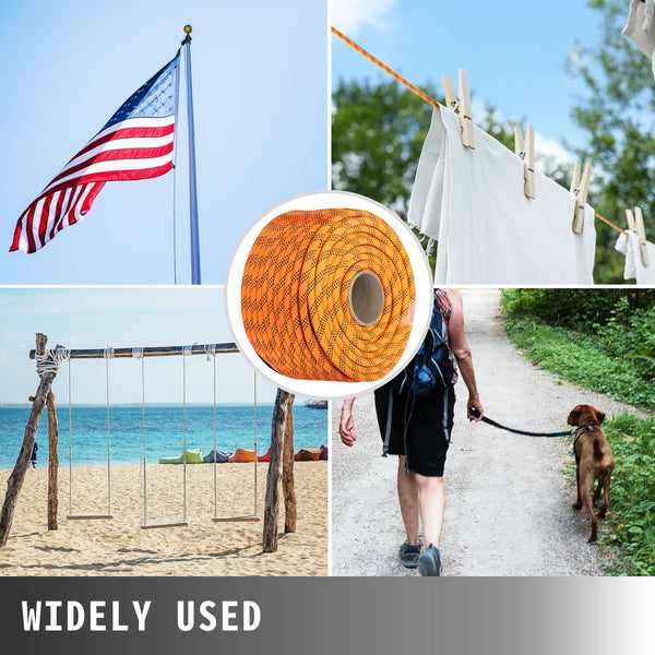 Vevor 1.43Cm Double Braid Polyester Rope 6096Cm Nylon Pulling 498.95Kg High Force Load Sailing Rope(1.43Cm 6096Cm) Other Building Materials