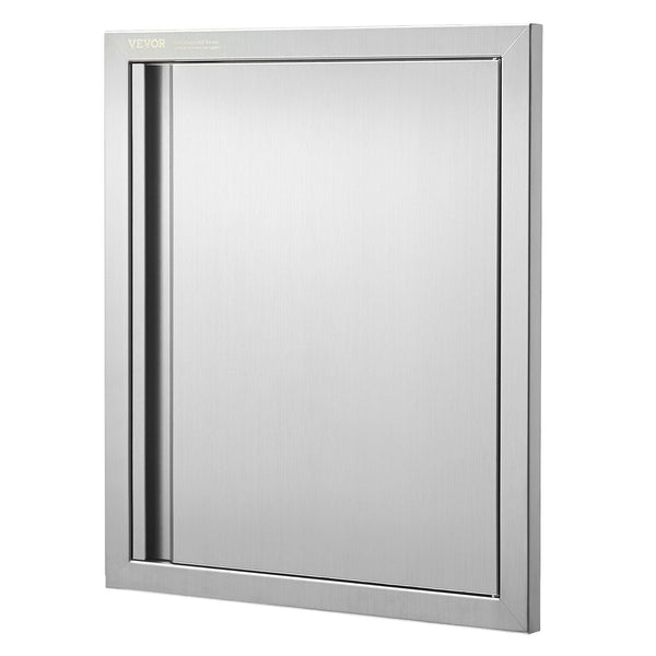 Bbq Access Door 457X533 Mm Single Outdoor Kitchen Stainless Steel Flush Mount Wall Vertical With Recessed Handle For Island Grilling Station Outside C