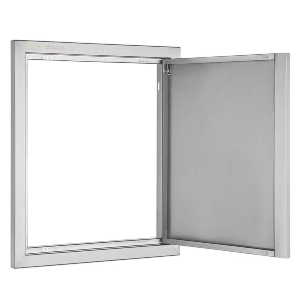 Bbq Access Door 457X533 Mm Single Outdoor Kitchen Stainless Steel Flush Mount Wall Vertical With Recessed Handle For Island Grilling Station Outside C