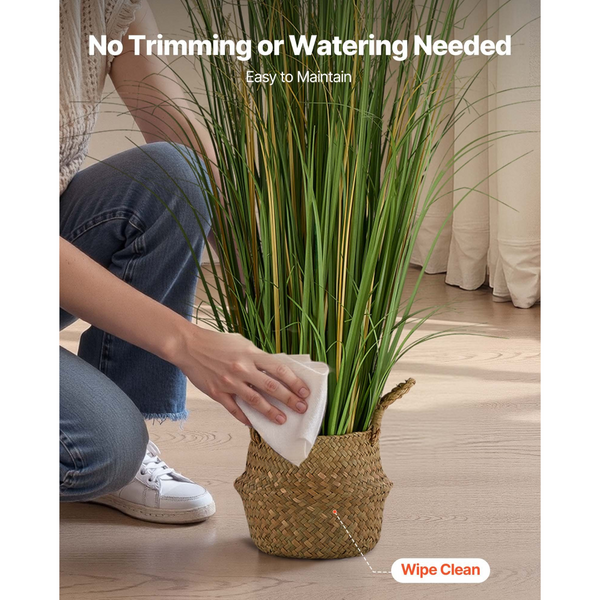 Plant 1194Mm Reed Flower In Pot Premium Pvc Faux Fake Greenery Shrubs Pack Artificial Grass