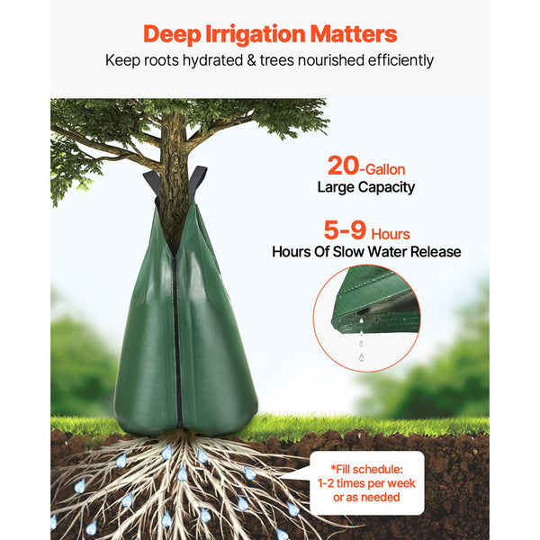 Tree Watering Bag 3 Packs 20 Gallons Slow Release Durable Green Self Watering Aids