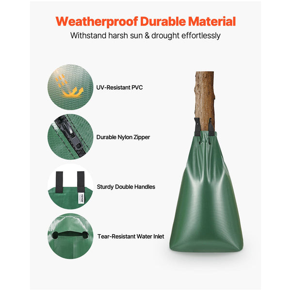 Tree Watering Bag 3 Packs 20 Gallons Slow Release Durable Green Self Watering Aids