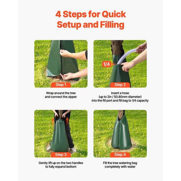 Tree Watering Bag 3 Packs 20 Gallons Slow Release Durable Green Self Watering Aids