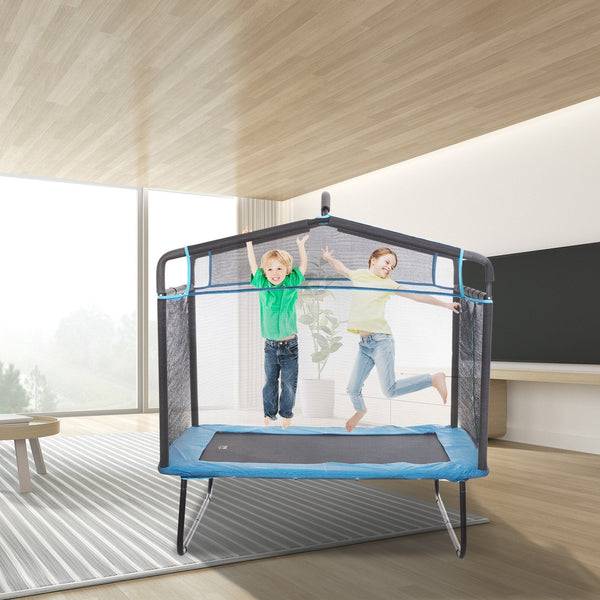 Vevor 6Ft Trampoline For Kids 72" Indoor/Outdoor Toddlers Mini Baby With Safety Enclosure Net Gymnastics Bar Hammock Recreational Birthday Gift 3+ Yea