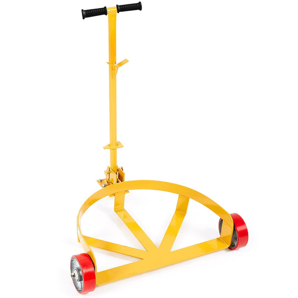 Vevor 250L Drum Dolly 544 Kg Load Capacity Barrel Cart Caddy Round Steel Low Profile Heavy Duty Frame With Adjustable Handle 3 Wheels For Workshop Fac