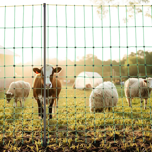 Vevor Electric Fence Netting 0.88 X 49.98 M Pe Fencing With Posts & Double Spiked Stakes Utility Portable For Goats Sheep Lambs Deer Hogs Dogs Used In
