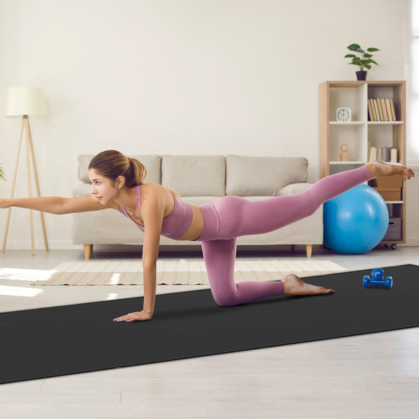 Vevor Exercise Mat Non Slip High Density Premium Yoga For Men Women Fitness With Bag And Carry Strap Home Pilates Floor Workouts 12X6ft Mats & Non Sli