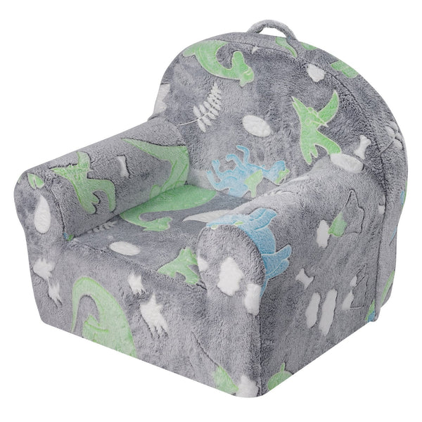 Toddler Chair Glow In The Dark Plush Baby Playroom Furniture Grey Kids Chairs