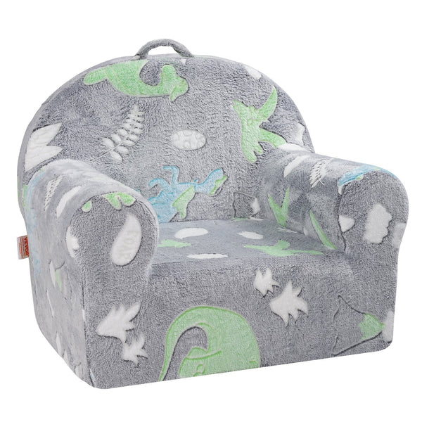 Toddler Chair Glow In The Dark Plush Baby Playroom Furniture Grey Kids Chairs