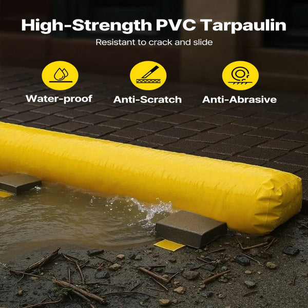 Vevor Flood Barrier Hydro 12' Length X 12" Height For Water Diversion Other Safety Signs