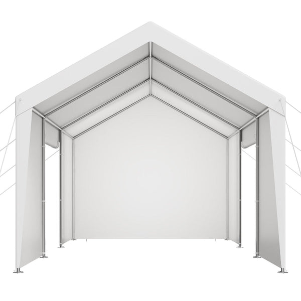 Carport Canopy 12X20ft Heavy Duty Shelter With Sidewalls Grey Awning & Canopy Parts