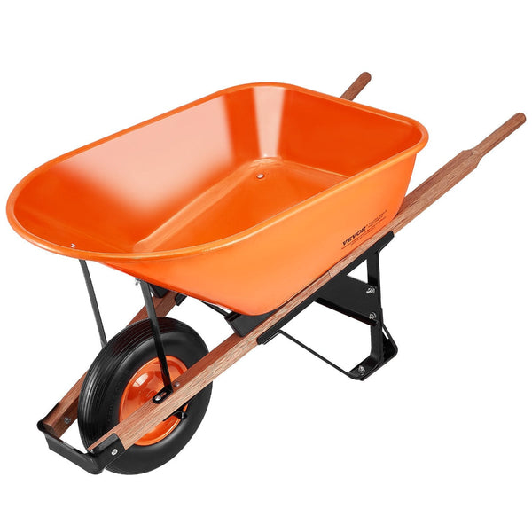 Vevor Wheelbarrow Cart One 6 Cu Ft Garden Dump 330 Lbs Utility Wheelbarrows Carts Wagons