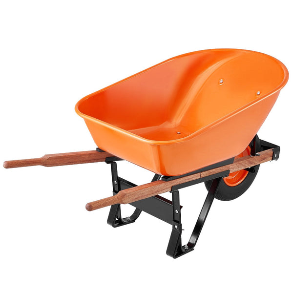 Vevor Wheelbarrow Cart One 6 Cu Ft Garden Dump 330 Lbs Utility Wheelbarrows Carts Wagons