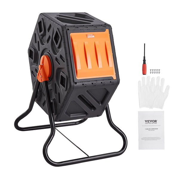 Vevor Compost Bin 18.5 Gal Composter Tumbler Rotating Outdoor With Sliding Door Garden Compost Bins