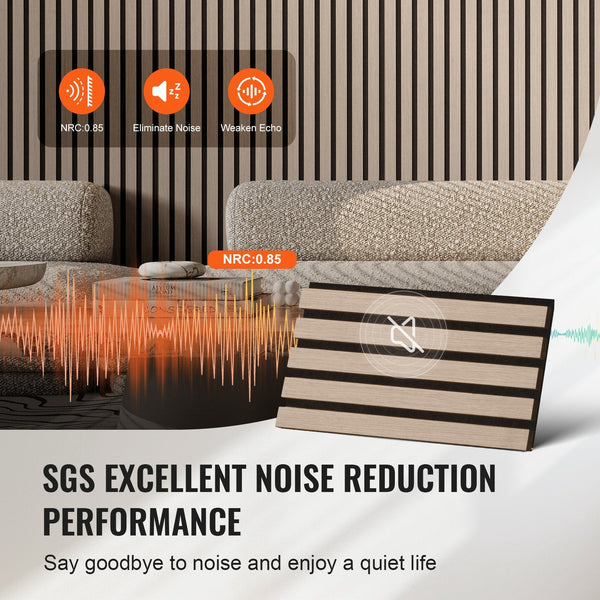 Wood Slat Acoustic Panels 7.9 X 94.5 Inch Mdf Accent Wooden Wall For Modern Interior Decor Faux Board Noise Reduction Silver Other Home Décor