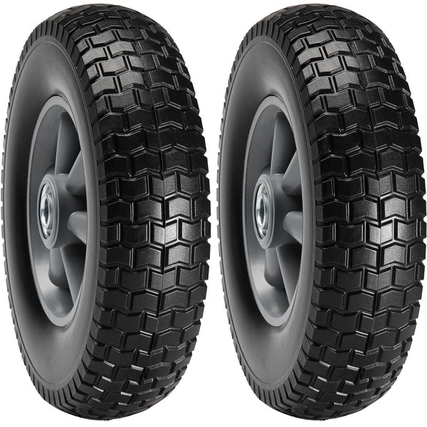 Solid Pu Run Flat Tire Wheel 254 Mm Pack 81.6 Kg Dynamic Load 99.8 Static Free Tubeless Tires And Wheels For Hand Truck Utility Cart Dollies Garden Tr