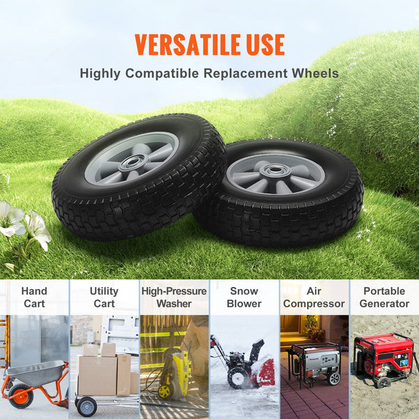 Solid Pu Run Flat Tire Wheel 254 Mm Pack 81.6 Kg Dynamic Load 99.8 Static Free Tubeless Tires And Wheels For Hand Truck Utility Cart Dollies Garden Tr