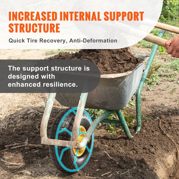 Vevor Solid Pu Run Flat Tire Wheel 254 Mm 2 Pack 181.4 Kg Dynamic Load 204.1 Static Free Tubeless Tires And Wheels For Hand Truck Utility Cart Dolly G