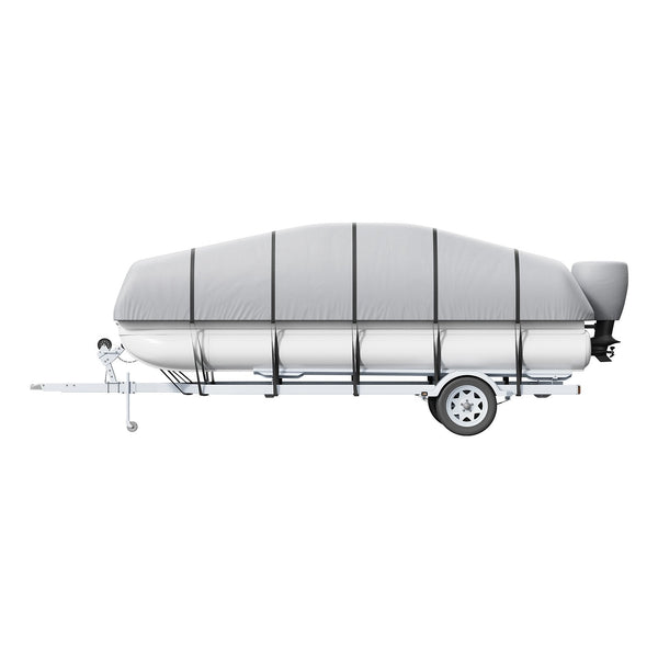 Vevor Pontoon Boat Cover 800D Waterproof Trailerable 19 20 Ft With Storage Bag Boat Covers