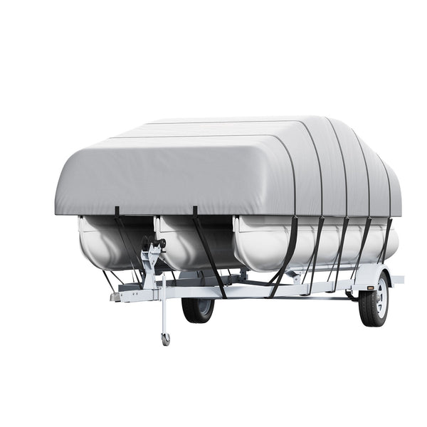 Vevor Pontoon Boat Cover 800D Waterproof Trailerable 23 24 Ft With Storage Bag Boat Covers