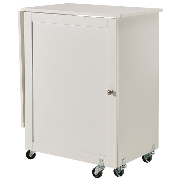 Folding Sewing Table With Lockable Wheels Shelves Trays Door Wood Color Other Sewing