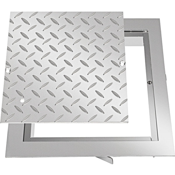 Vevor Recessed Manhole Cover 11.8""X11.8"" Clear Opening Galvanized Steel Drain Overall Size 14.5""X14.5"" Sealed Square And Frame Hole Lid Inspection