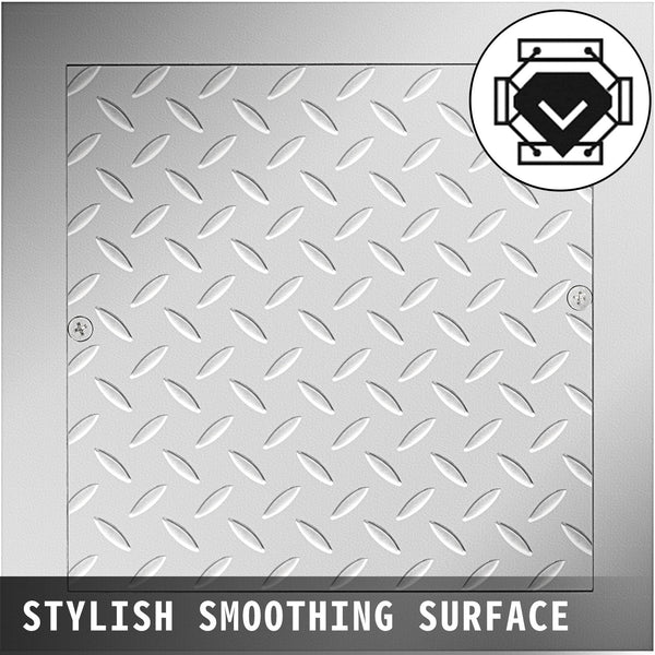 Vevor Recessed Manhole Cover 11.8""X11.8"" Clear Opening Galvanized Steel Drain Overall Size 14.5""X14.5"" Sealed Square And Frame Hole Lid Inspection