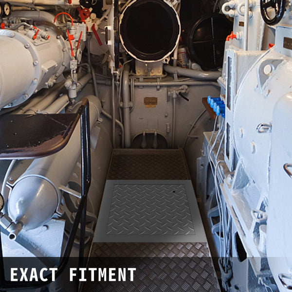 Vevor Recessed Manhole Cover 11.8""X11.8"" Clear Opening Galvanized Steel Drain Overall Size 14.5""X14.5"" Sealed Square And Frame Hole Lid Inspection