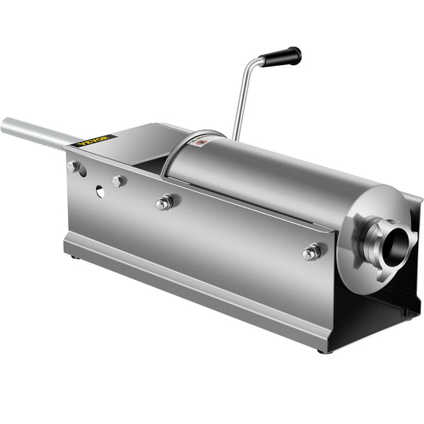 Vevor Manual Sausage Stuffer 5 L / 11 Lbs Horizontal Machine Dual Speed Meat Made Of Food Grade 304 Stainless Steel Includes Stuffing Tubes For Home K
